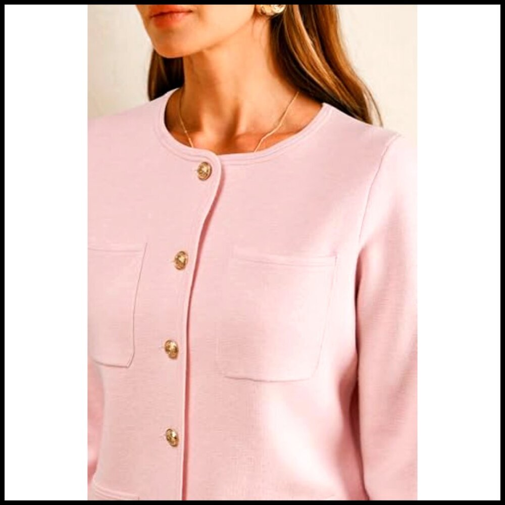 Wool Blend Blazer Jacket With Pockets Business Ca… - image 6